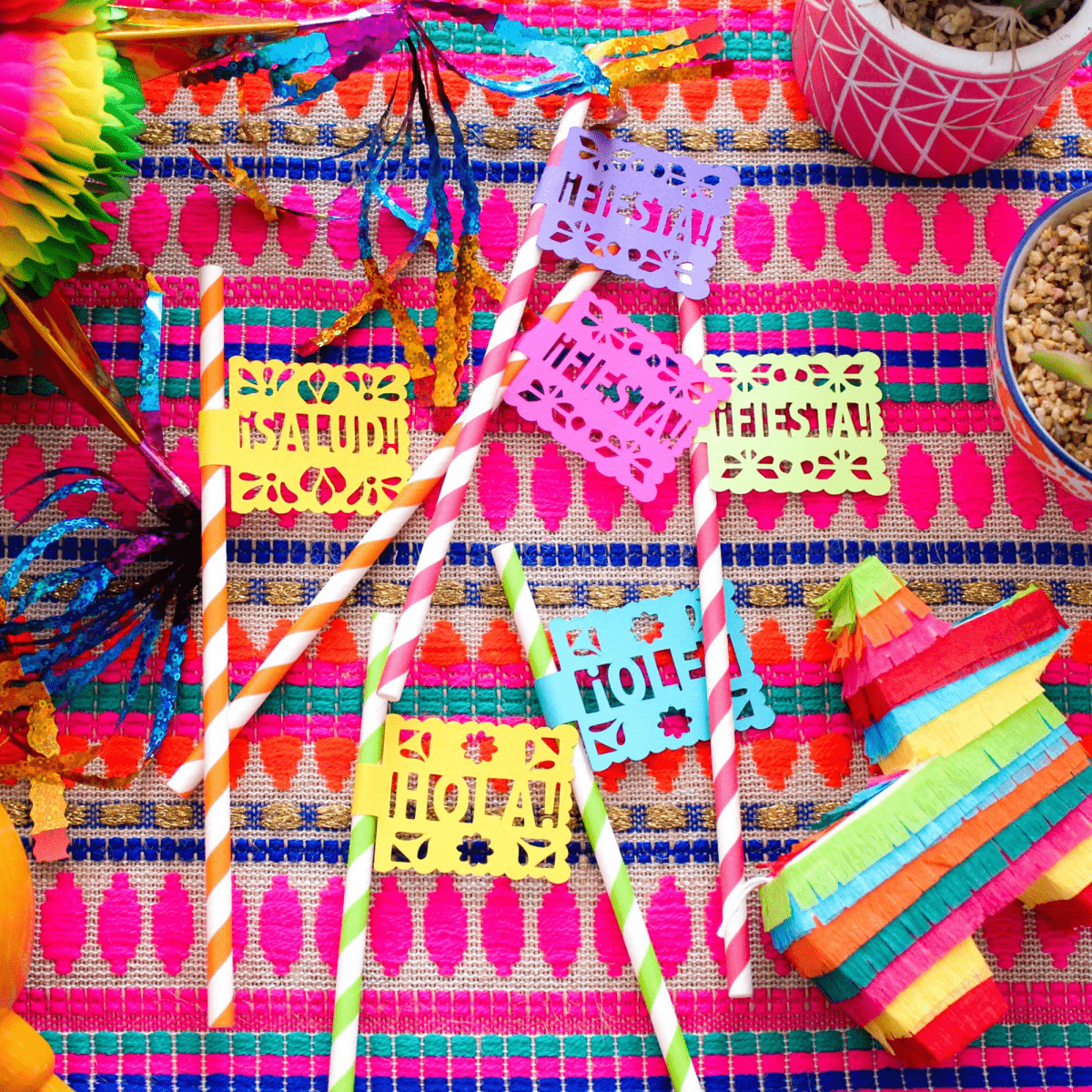 Fiesta Party Paper Straws - Lula Flora