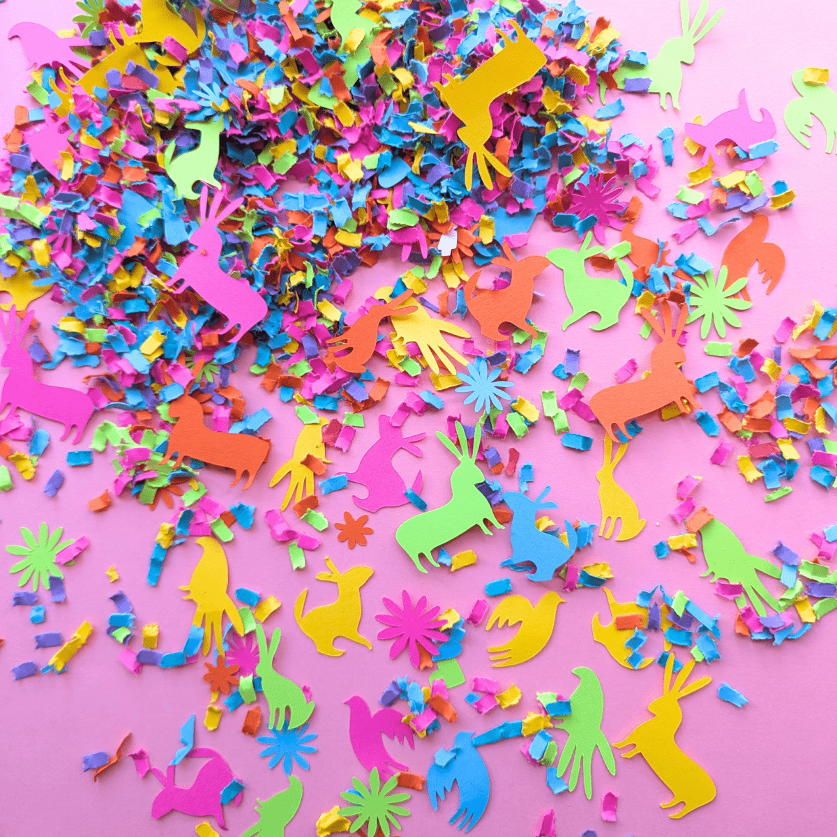 Fun and Festive Fiesta Confetti - Bright Otomi Animals - Lula Flora