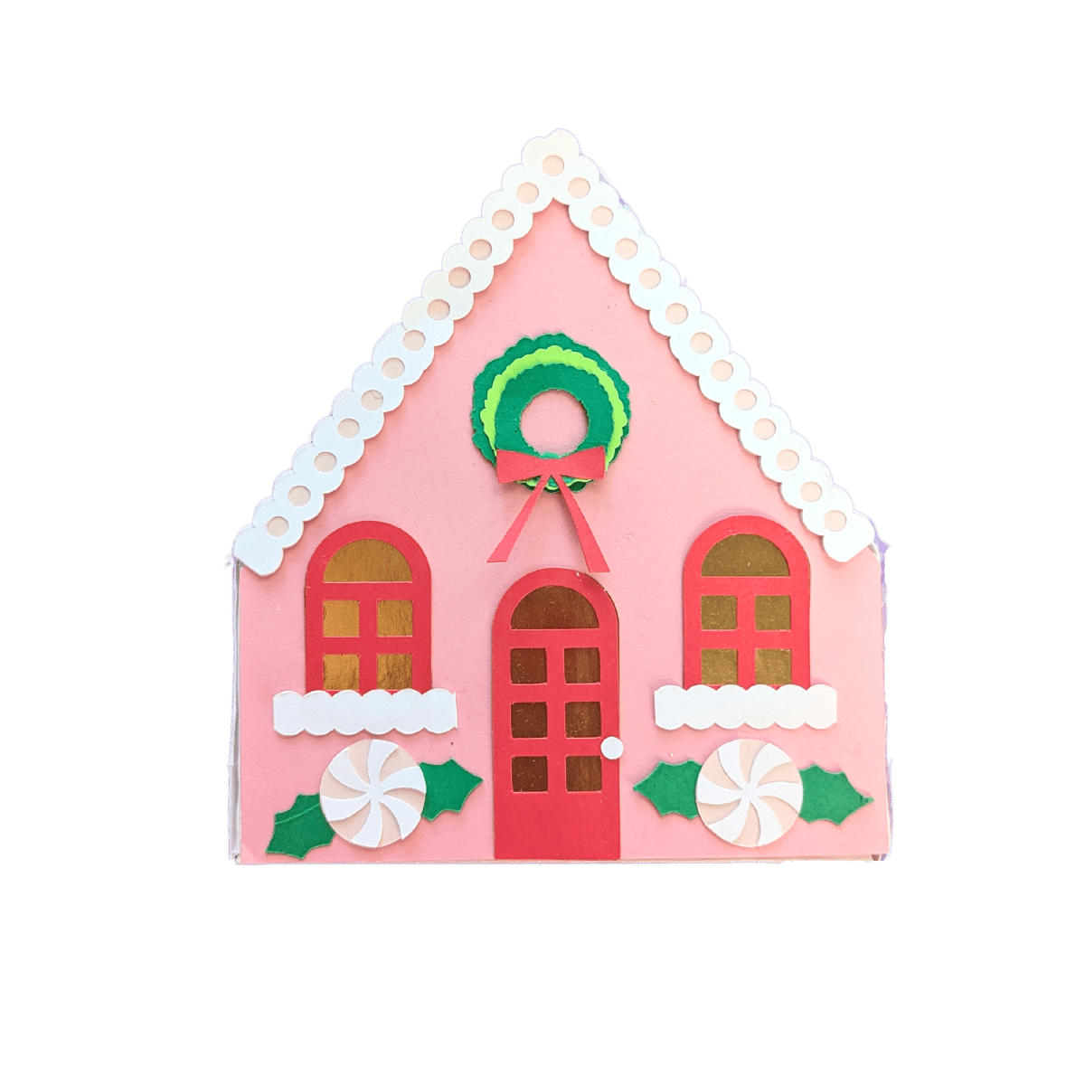 Gingerbread House Mini Piñata Gift Box - PINK - Lula Flora