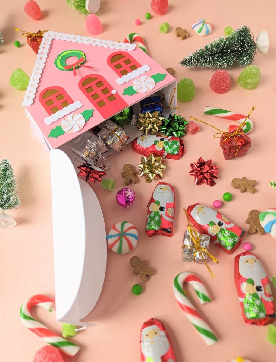 Gingerbread House Mini Piñata Gift Box - PINK - Lula Flora