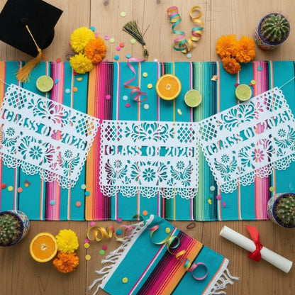 Bannière de remise des diplômes Papel Picado personnalisée