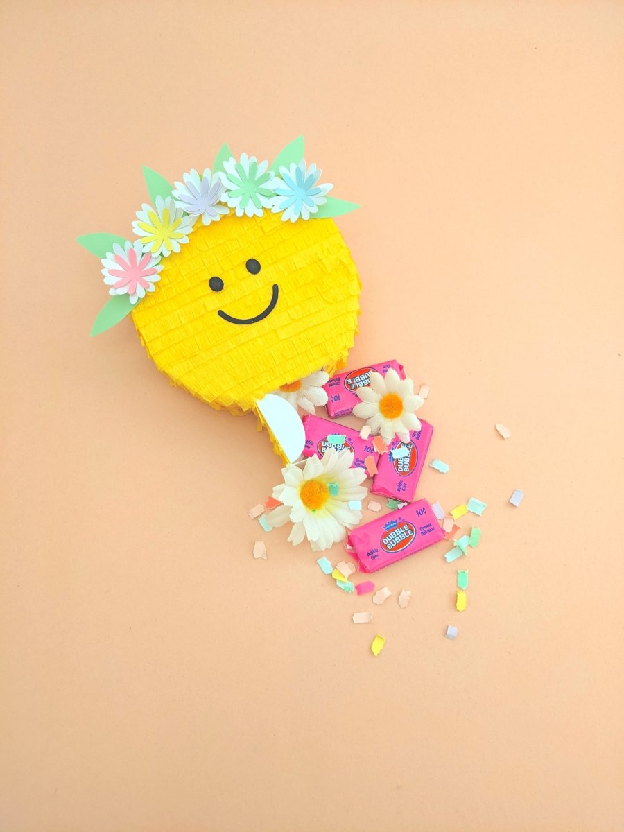 Happy Hippie Smiley Face Mini Piñata Party Favor - Lula Flora