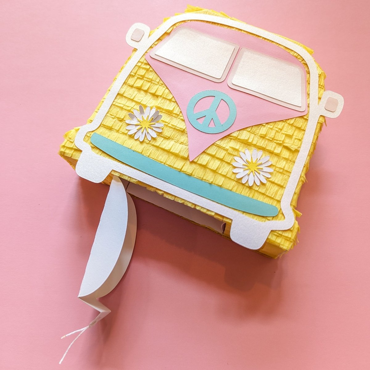 Hippie Van Mini Piñata Party Favor - Yellow - Lula Flora