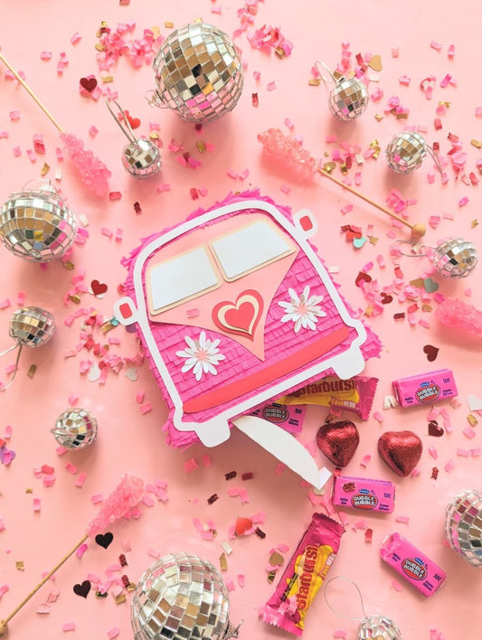 Hippie Van Valentine Mini Piñata - Lula Flora