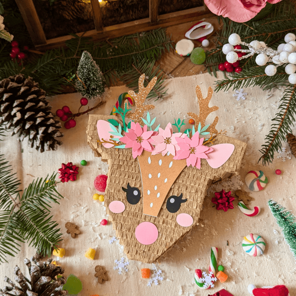 Holiday Reindeer Mini Piñata Gift Card Holder - Lula Flora
