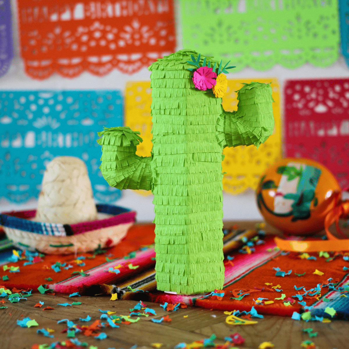 Mini Cactus Piñata Party Favors - Lime | Set of 3 - Lula Flora