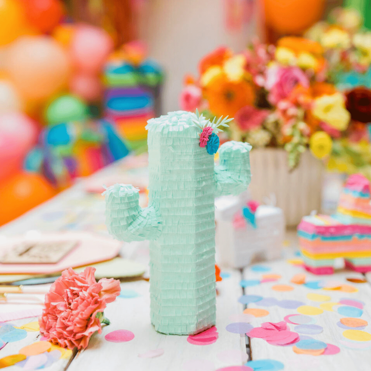 Mini Cactus Party Favor Piñata - Mint | Set of 3 - Lula Flora