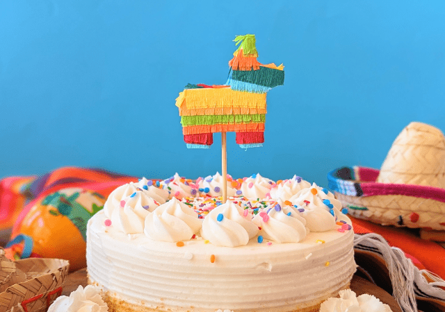 Colorful Mini Donkey Piñata Cake Topper