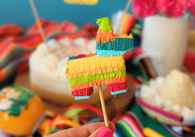 Colorful Mini Donkey Piñata Cake Topper