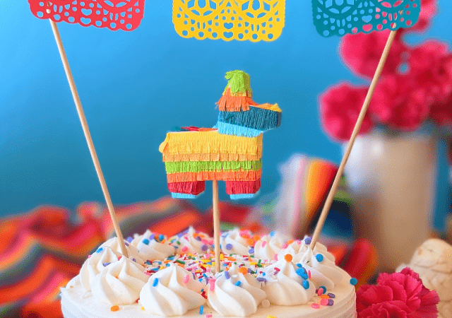 Colorful Mini Donkey Piñata Cake Topper