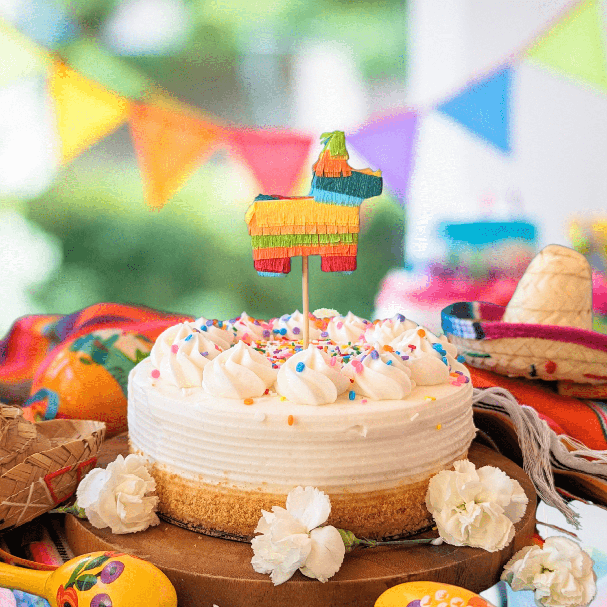 Colorful Mini Donkey Piñata Cake Topper