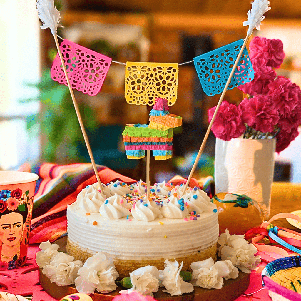 Custom Mini Donkey Piñata Cake Topper in Fiesta Colors