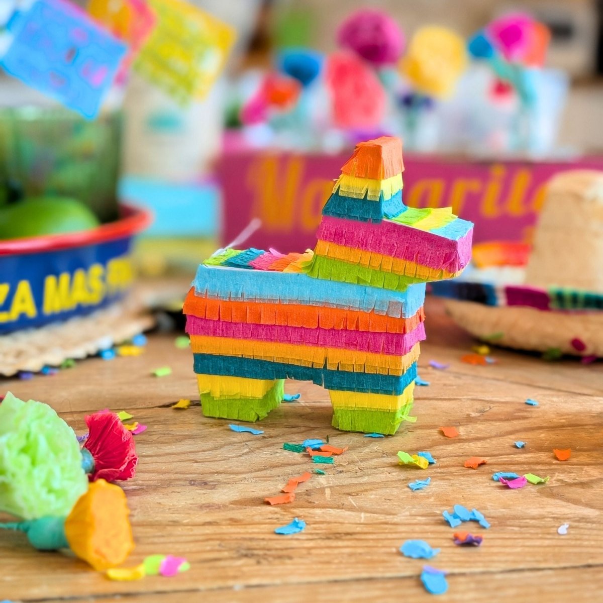 Mini Donkey Piñata Party Favors - Bright Fiesta Mix | Set of 3 - Lula Flora