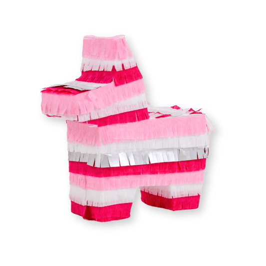 Mini Donkey Piñata Party Favors - Pink and Silver Mix | Set of 3 - Lula Flora