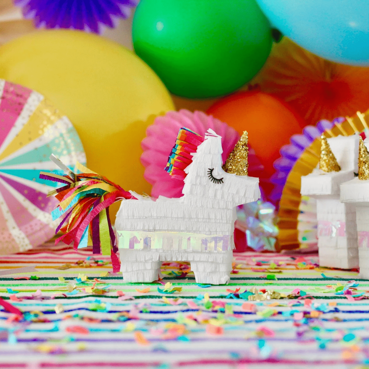 Mini Unicorn Piñata Party Favors | Set of 3 Pastel Rainbow - Lula Flora