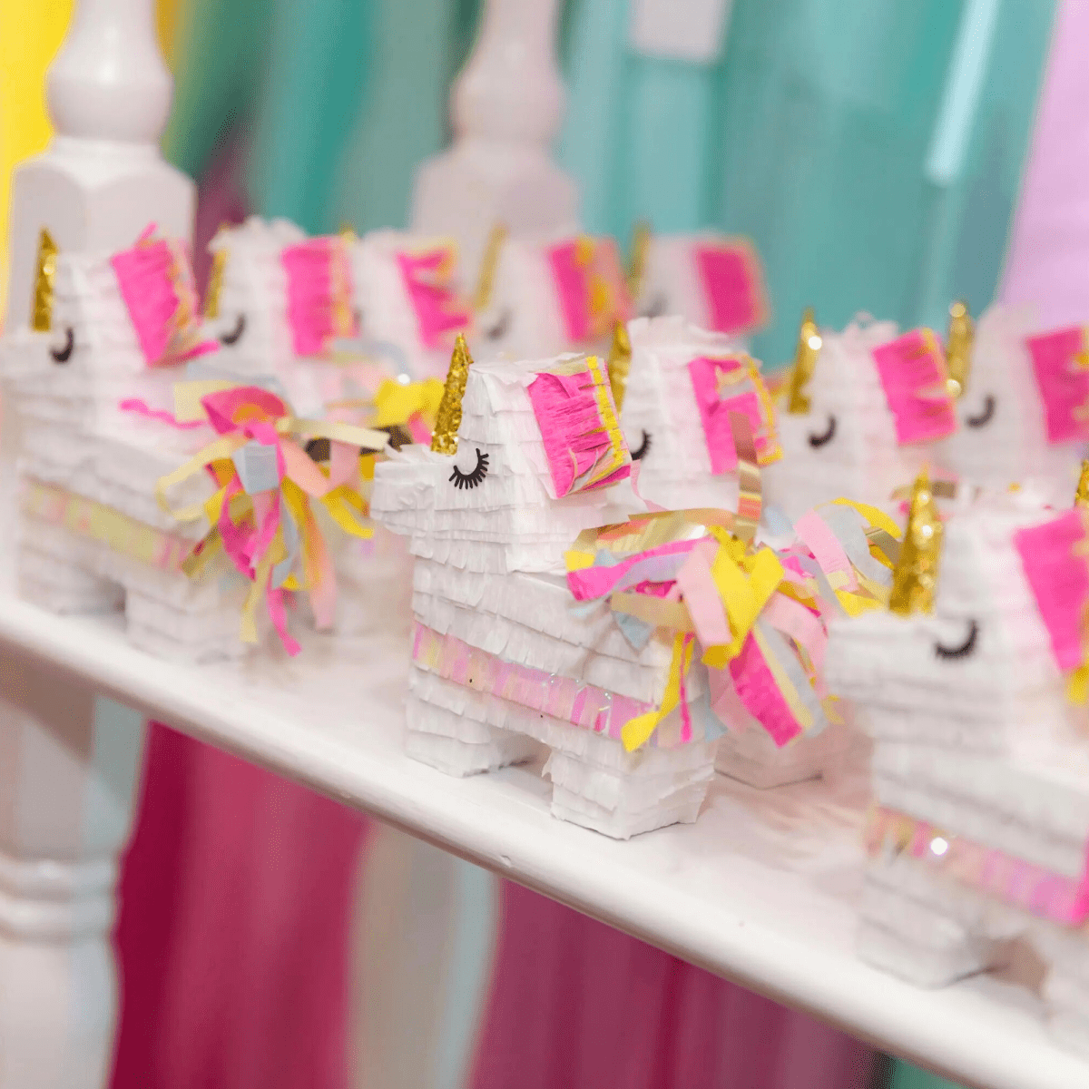 Mini Unicorn Piñata Party Favors | Set of 3 Pastel Rainbow - Lula Flora