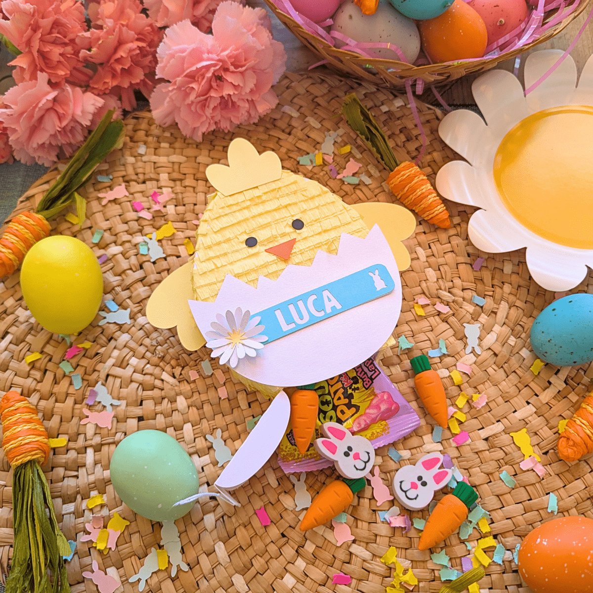 Personalized Easter Chick Mini Piñata Gift Box - Girl - Lula Flora