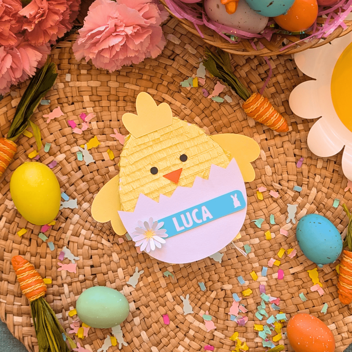 Personalized Easter Chick Mini Piñata Gift Box - Girl - Lula Flora