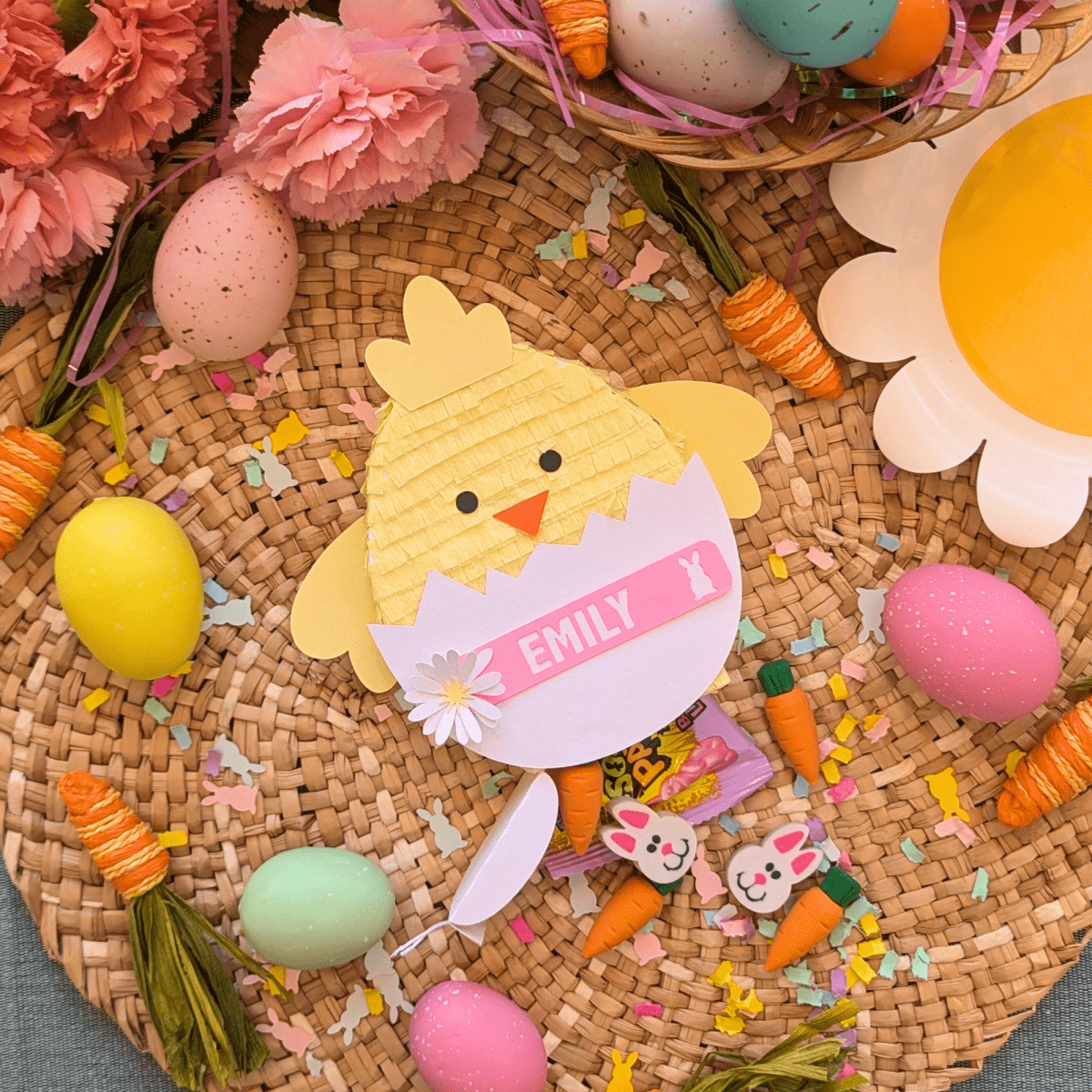 Personalized Easter Chick Mini Piñata Gift Box - Girl - Lula Flora