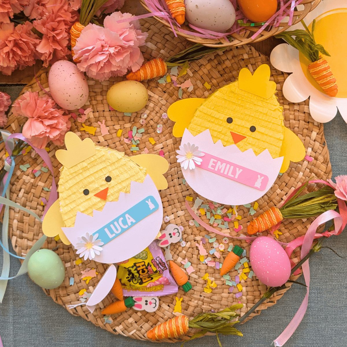 Personalized Easter Chick Mini Piñata Gift Box - Girl - Lula Flora