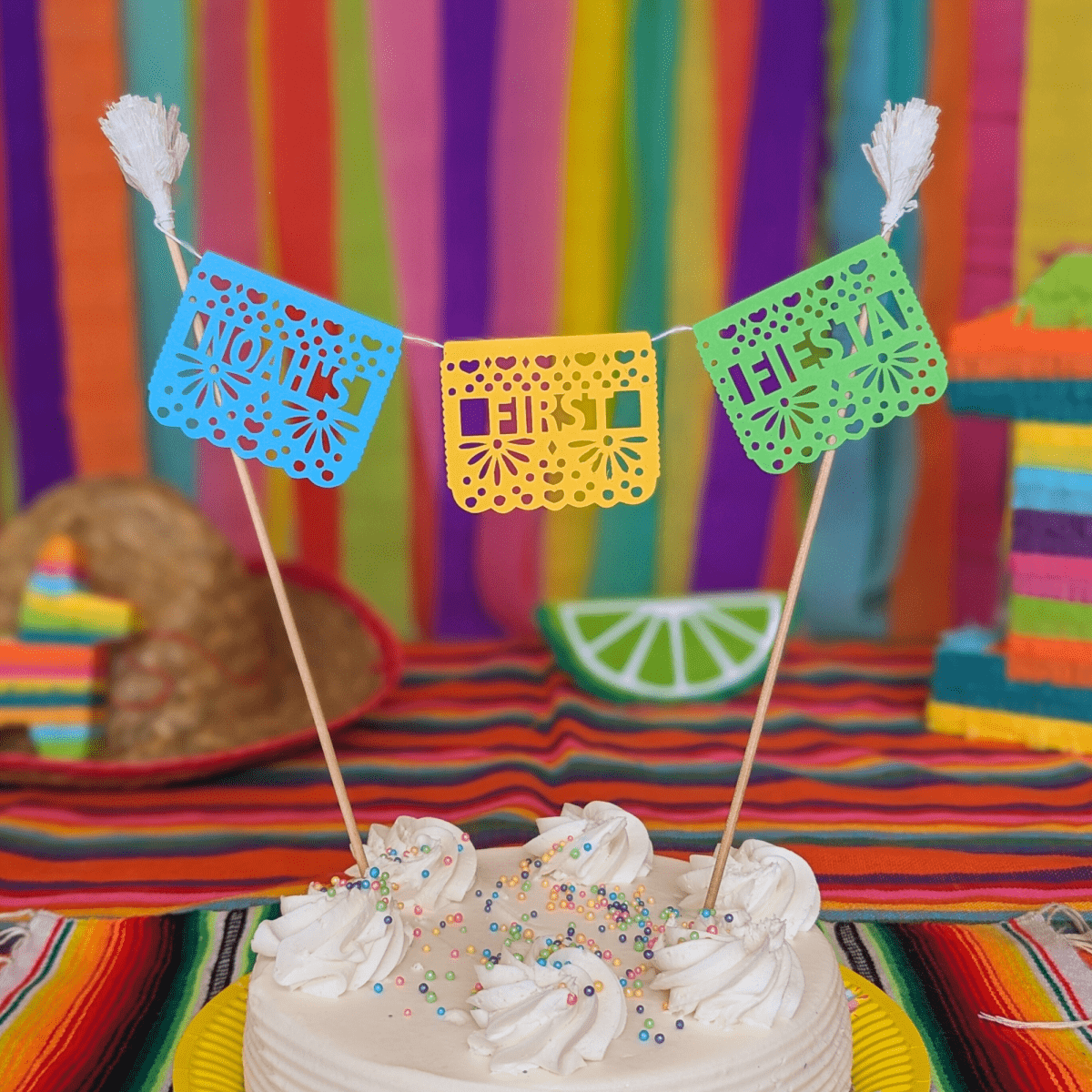 Personalized Fiesta Cake Topper - Lula Flora
