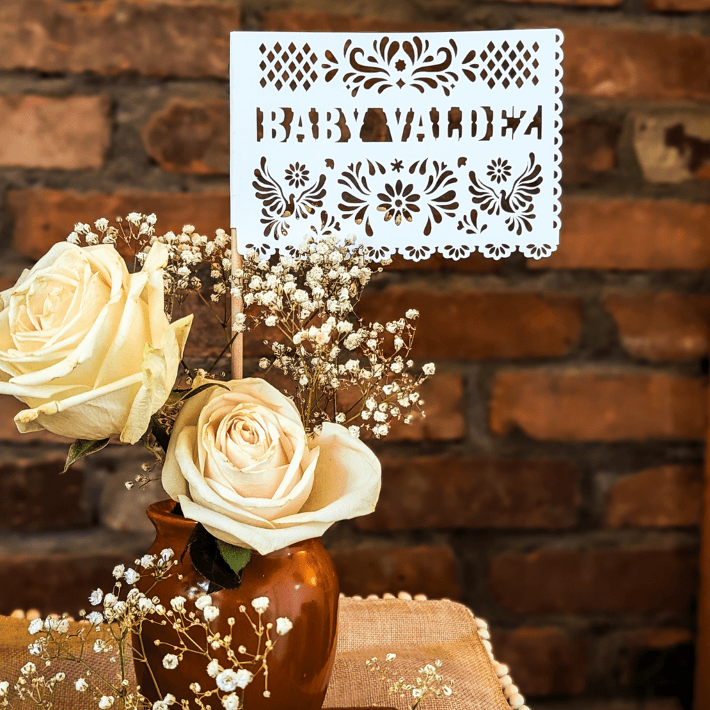 Personalized Papel Picado Baby Shower Flags - Lula Flora