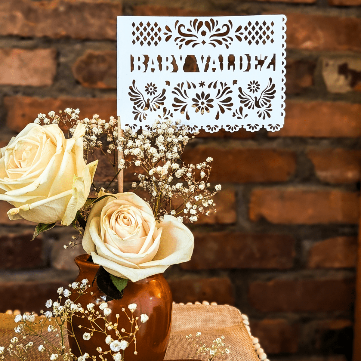 Personalized Papel Picado Baby Shower Flags - Lula Flora