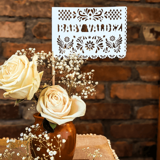 Personalized Papel Picado Baby Shower Flags - Lula Flora