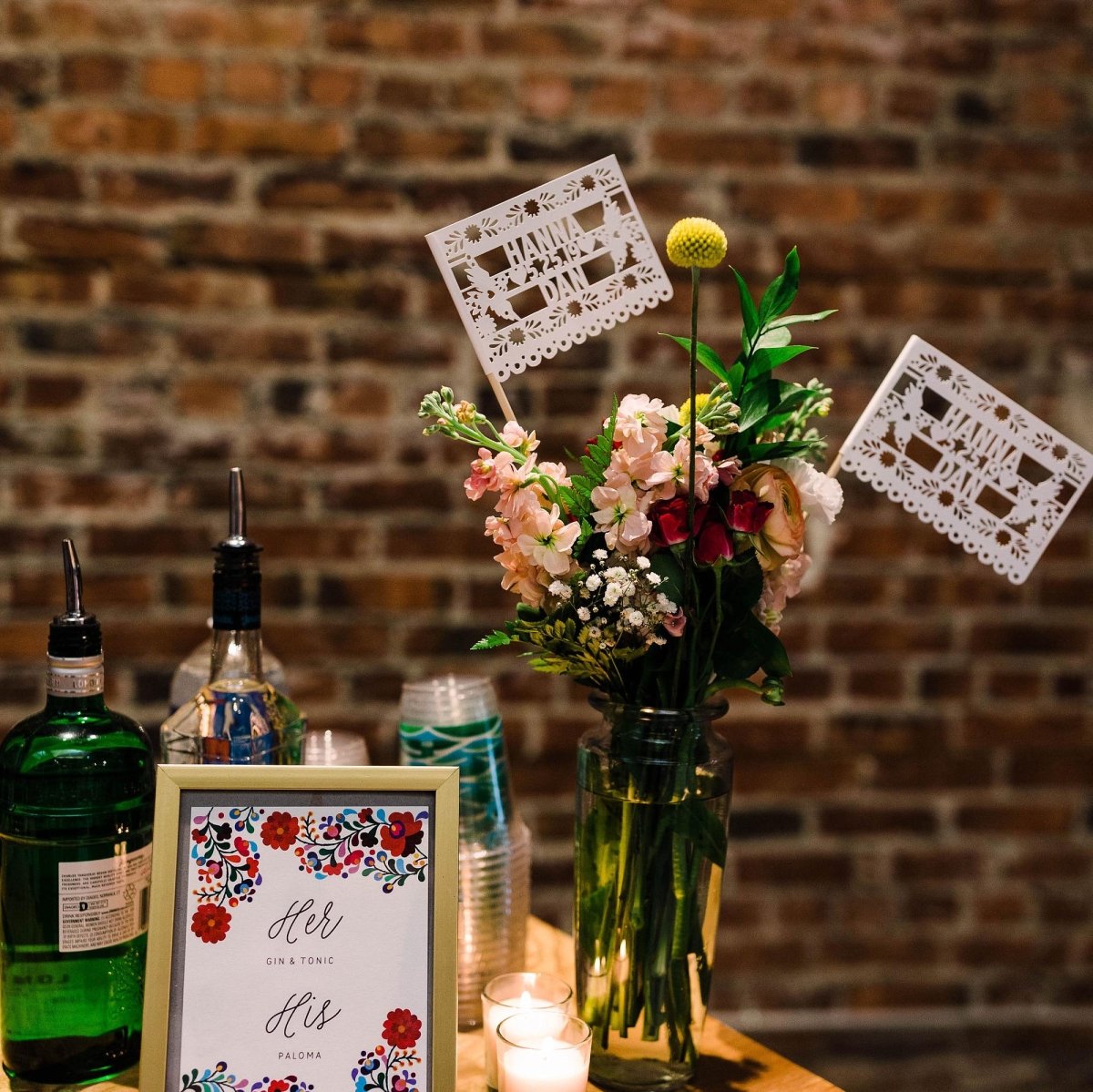 Personalized Papel Picado Wedding Flags - Lula Flora