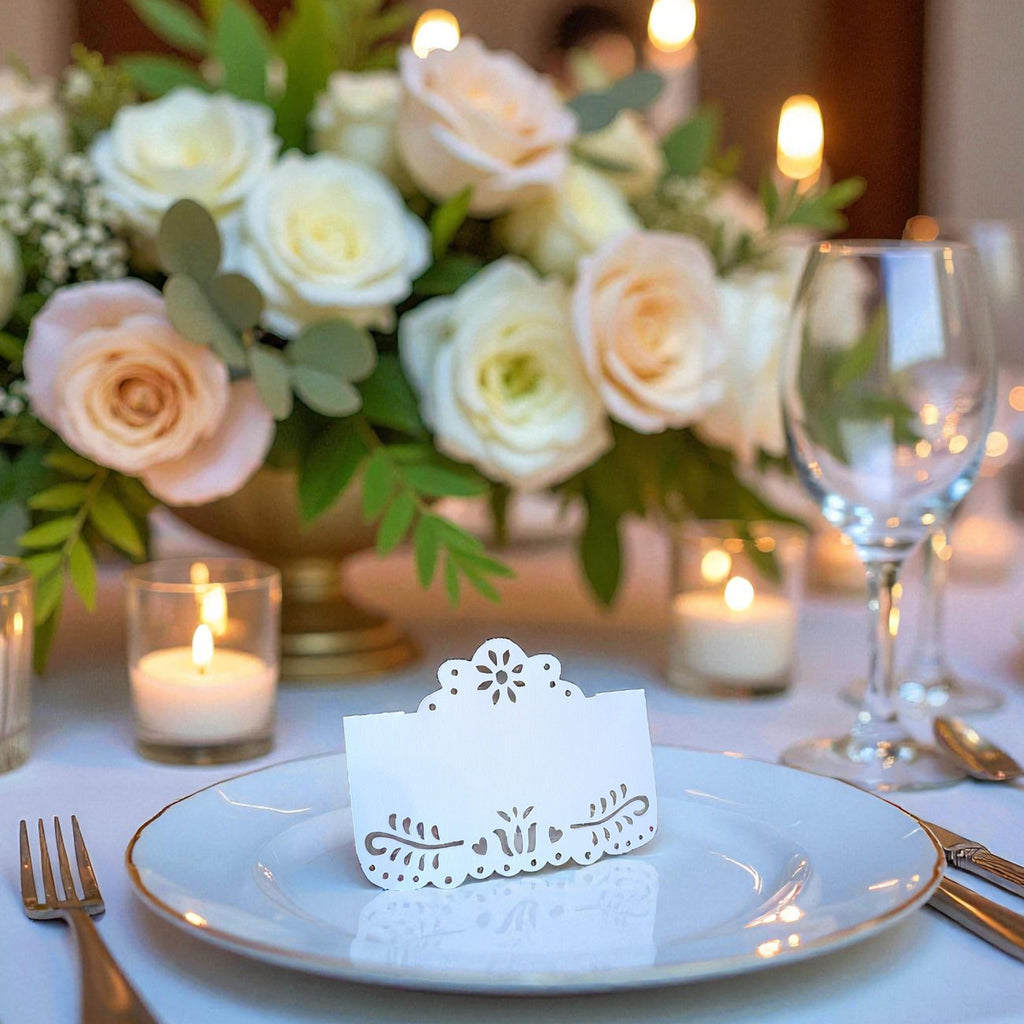 Elegant wedding place cards in custom colors