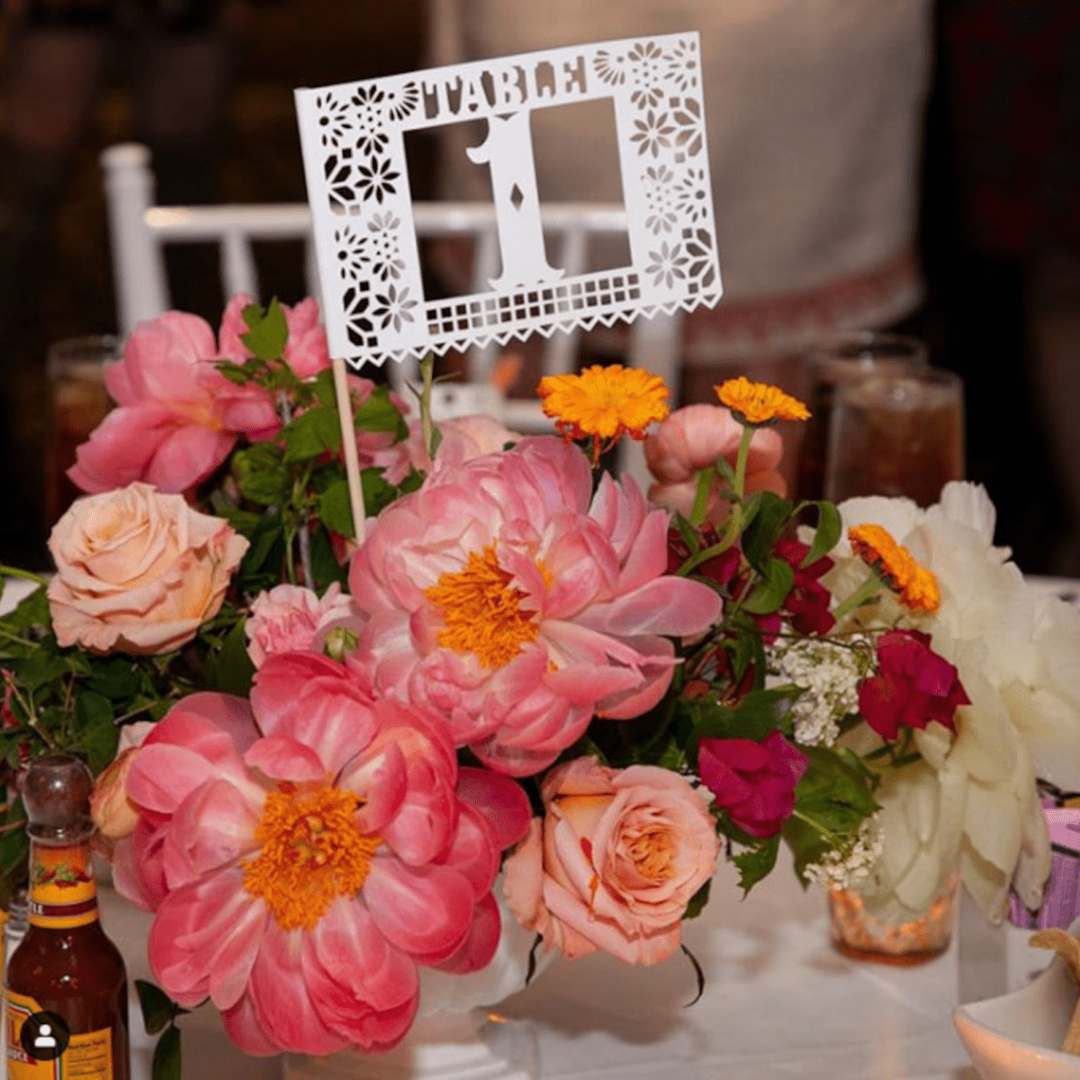 Spanish tile table number flags in custom colors