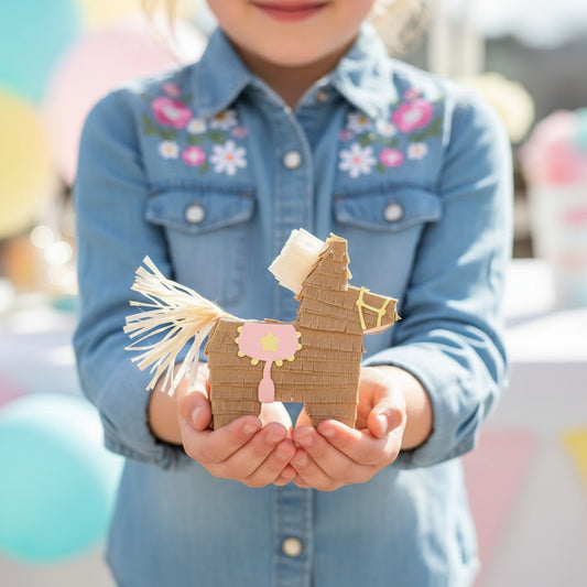 Mini Horse Piñata Party Favors - Tan | Set of 3