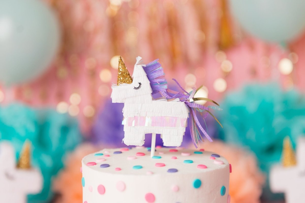 Mini Unicorn Piñata Cake Topper