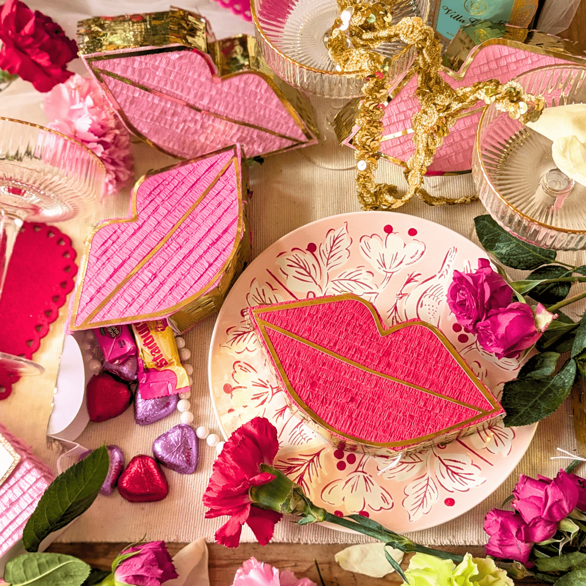 Valentine Mini Lip Piñata Candy Boxes - Lula Flora
