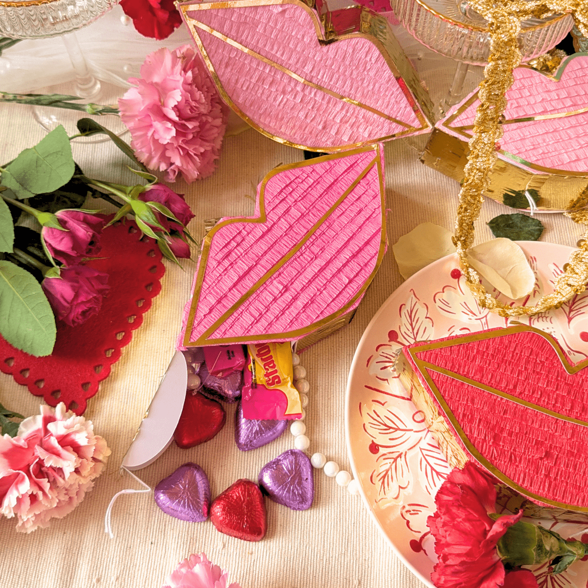 Valentine Mini Lip Piñata Candy Boxes - Lula Flora