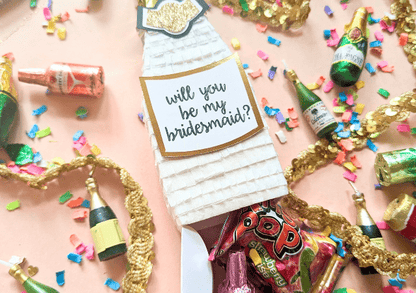 White Champagne Bridesmaid Proposal Gift Box - Lula Flora