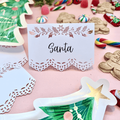 Winter Wedding Holiday Place Cards (12) - Lula Flora